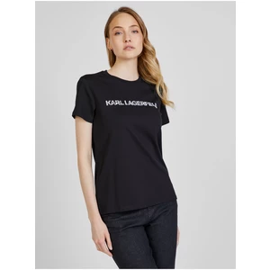 Koszulka damska Karl Lagerfeld Elongated Zebra Logo T-Shirt 221W1725 999