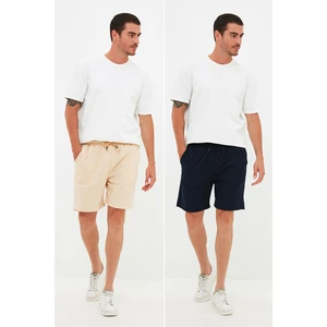 Trendyol Navy Blue-Stone Men Regular Fit 2-Pack Shorts & Bermuda