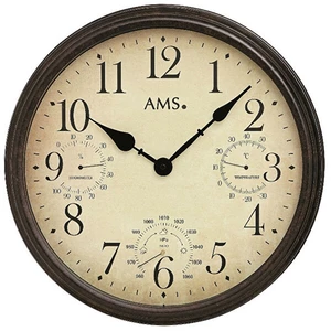 AMS Design Nástěnné hodiny s teploměrem, barometrem a vlhkoměrem 9463