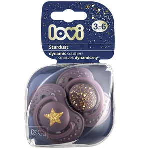 LOVI Silikónový cumlík dynamický Stardust 3-6 m 2 ks - dievča