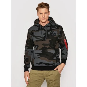 Alpha Industries Mikina Print Camo 178318C Sivá Regular Fit