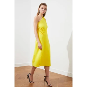 Trendyol Yellow Gathered Detailed Dress