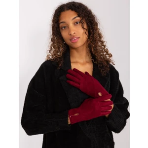 Burgundy women's gloves with insulation
