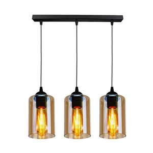 Czarna lampa wisząca ze szklanym kloszem 10x55 cm Bistro – Candellux Lighting