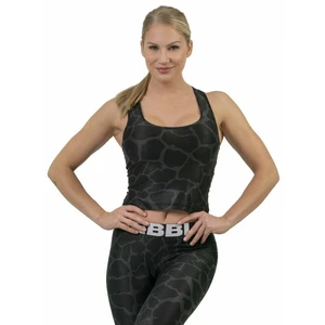 Nebbia Nature Inspired Sporty Crop Top Racer Back Black S Fitness koszulka