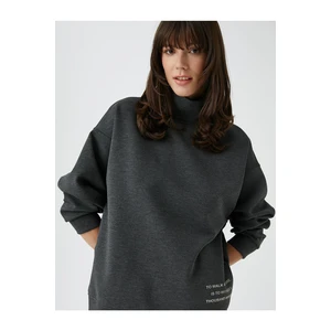 Koton Şahika Ercümen X - Turtleneck Printed Sweatshirt