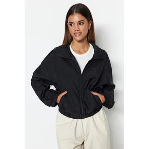 Trendyol Black Lightweight Shirred Jacket Coat