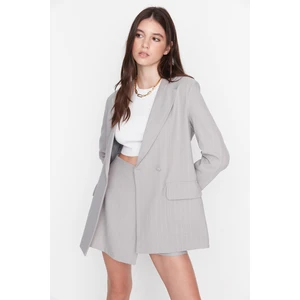 Trendyol Gray Regular Lined Buttoned Woven Blazer Jacket