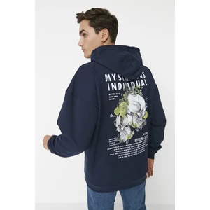 Trendyol Sweatshirt - Dark blue - Oversize