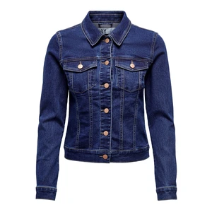 Jacqueline de Yong Dámská džínová bunda JDYREMI 15281572 Dark Blue Denim XL