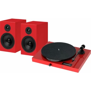 Pro-Ject Juke Box E1 + Speaker Box 5 OM5e Roșu Lucios