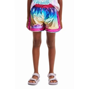 Pink-blue girly metallic shorts Desigual Nature - Girls