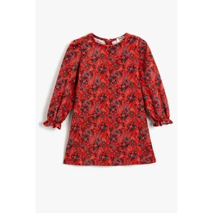 Koton Girl Red Patterned Dress