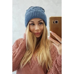 Beanie with fleece Alice K248 jeans+white