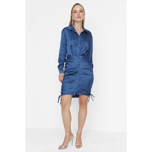 Trendyol Indigo Satin Shirt Dress