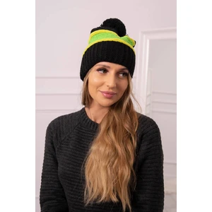 Women's Cap Kinga K297 Black + Kiwi + Neon Green