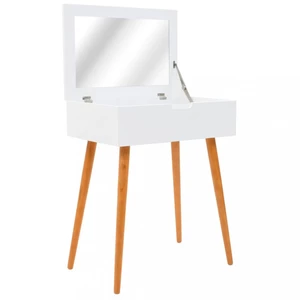 Toaletní stolek se zrcadlem bílá / hnědá Dekorhome,Toaletní stolek se zrcadlem bílá / hnědá Dekorhome
