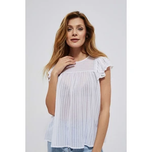 Shirt blouse with a frill