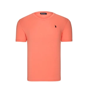 T8568 DEWBERRY V COLLAR MEN'S T-SHIRT-ON ORANGE