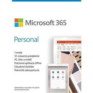 Microsoft 365 Personal - 12 mesiacov (32-bit/x64 SK) PC Code-in-a-Box