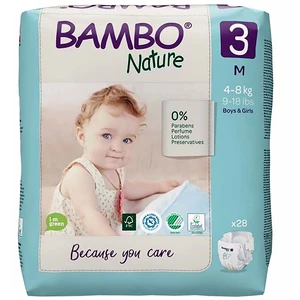 BAMBO Nature Plienky jednorázové 3, 28 ks, pre 4-8 kg