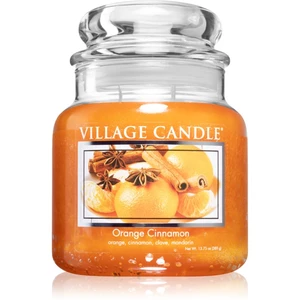 Village Candle Orange Cinnamon vonná svíčka (Glass Lid) 389 g