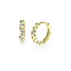 Cutie Jewellery Detské kruhové náušnice zo žltého zlata C3339-80-X-1 biela