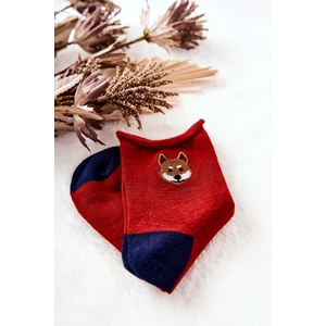 Children's Pressless Socks Fox Red