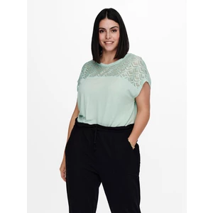 Light Green Blouse with Lace ONLY CARMAKOMA Flake - Women