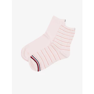 Tommy Hilfiger Short Sock Preppy Ponožky 2 páry Růžová
