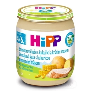 HiPP BIO Bramborové pyré s kukuřicí a krůtím 125 g