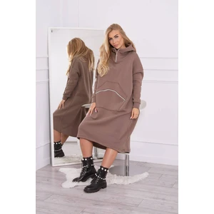 Insulated dress with mocca hood