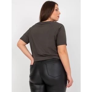 Large khaki-sized blouse with patches