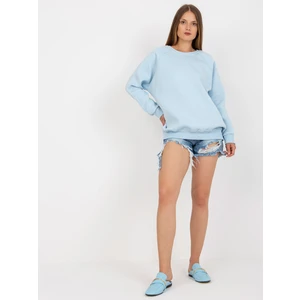 Basic light blue cotton sweatshirt Lana