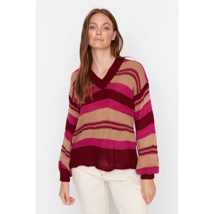 Trendyol Sweater - Burgundy - Regular fit