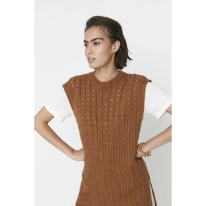 Trendyol Sweater Vest - Brown - Regular fit