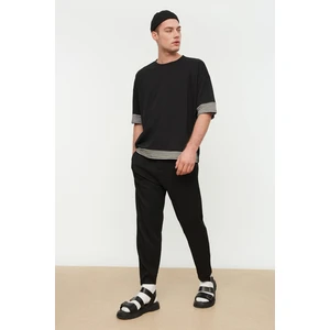 Trendyol Black Men's Oversize Fit Crew Neck T-Shirt