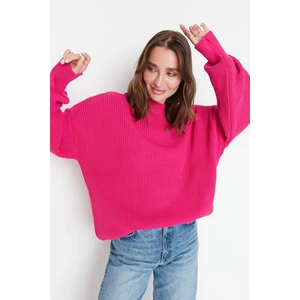 Trendyol Fuchsia Oversize Knitwear Sweater