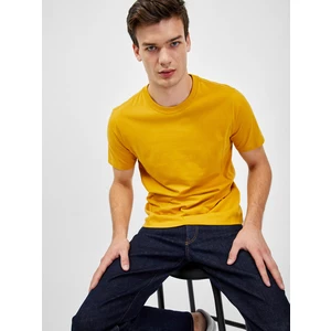 Bavlnené tričko GAP žltá farba, jednofarebné