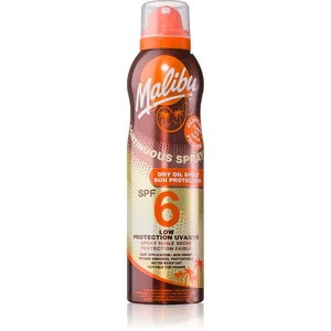 MALIBU Continuous Spray SPF6 Opalovací přípravek na tělo Dry Oil 175 ml