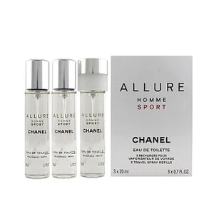 Chanel Allure Homme Sport - EDT 20 ml (plnitelný flakon) + náplň (2 x 20 ml) 60 ml