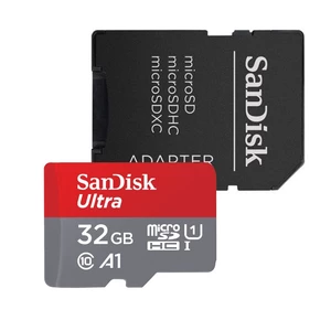 Pamäťová karta SanDisk Micro SDHC Ultra Android 32GB UHS-I U1 (98R/10W) + adapter (SDSQUAR-032G-GN6MA) čierna pamäťová karta microSD • kapacita 32 GB