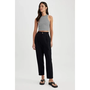 DEFACTO Slouchy Linen Blend Ankle Length Trousers