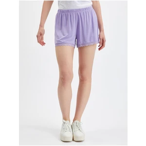 Orsay Light Purple Womens Shorts with Lace - Women