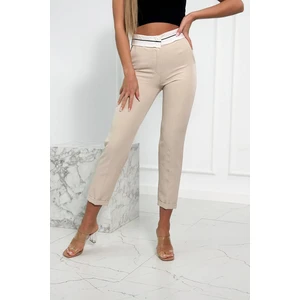 Elegant trousers with beige pleats