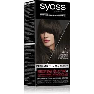Syoss Color permanentní barva na vlasy odstín 2_1 Natural Black Brown 1 ks