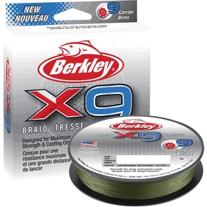 Berkley splétaná šňůra x9 low vis green-průměr 0,30 mm / nosnost 31,5 kg