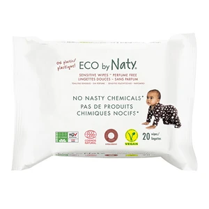 Eco by Naty Vlhčené ubrousky Naty bez vůně - pro citlivou pokožku (20 ks)