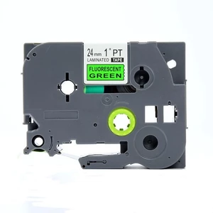 Kompatibilní páska s Brother TZ-D51/TZe-D51, signální 24mm x 8m, černý tisk/zelený podklad