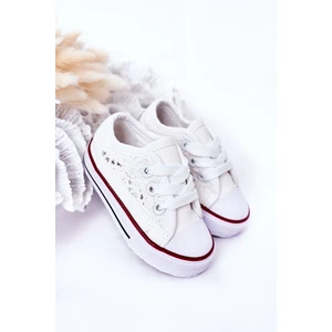 Children's Sneakers With Lace White Roly-Poly